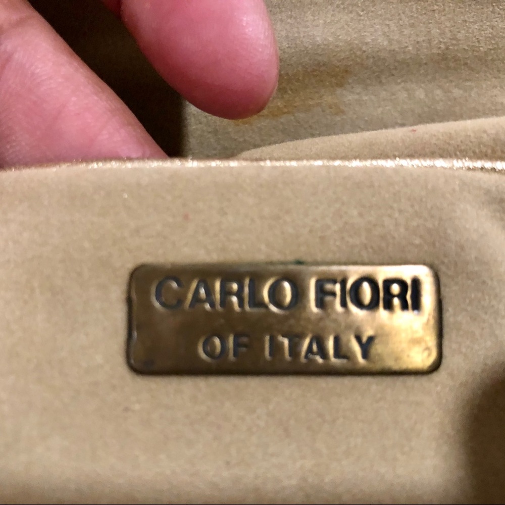 VINTAGE Carlo Fiori of ITALY Clutch Pink and Cream - Picture 4 of 8